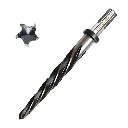 7/16" Bridge Construction Reamer Drill Bit, M2 HSS Taper Chucking Reamer for Steel Alloy Metal Wood Plastic, 3/8" Non-Slip Shank, 5-Spiral Flutes Car Reamer, to Align or Enlarge Holes, 11mm - size: 7/16"
