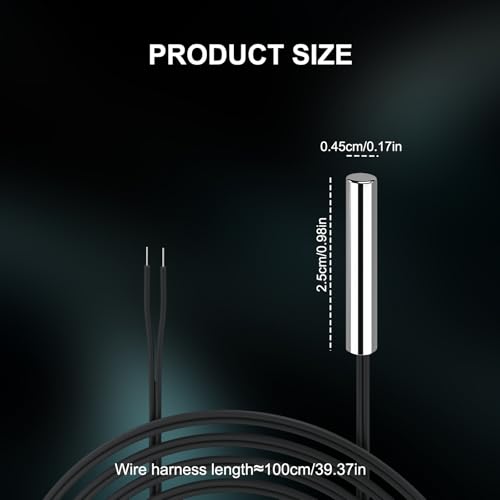 DROK 10K Temperature Sensor Probe 3pcs, 1 Meter Waterproof Stainless Steel NTC Temperature Probe for Various Water Dispensers, Air Conditioners, Refrigerators, Freezers, Water Heaters, Dishwashers
