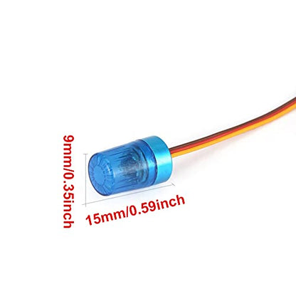 LED Strobing Rotating Flashing Light 9x15mm Lamp for RC Model Police Firefighting Ambulance Car Truck Lighting (2 Pack, Blue) - color: 2 Blue, 9x15mm