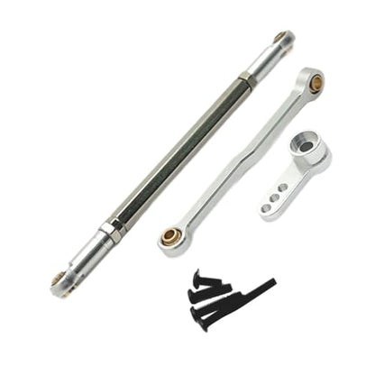 Servo Link Rod Metal Steering Rod High Strength RC Car Push Rods Linkage Rod End for 1:12 99S MN78 Trucks DIY, Silver - color: Silver