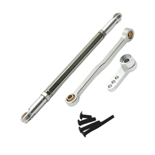 Servo Link Rod Metal Steering Rod High Strength RC Car Push Rods Linkage Rod End for 1:12 99S MN78 Trucks DIY, Silver - color: Silver