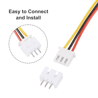 Alinan 20pcs JST-XH2.54mm 3 Pin Connector Kit, Included 10pcs Mini 3 Pin 26AWG Female Connector Plug with 200mm Cable Wire and 10pcs Micro 3Pin Male Connector Plug - color: 3Pin 26AWG 200mm Cable