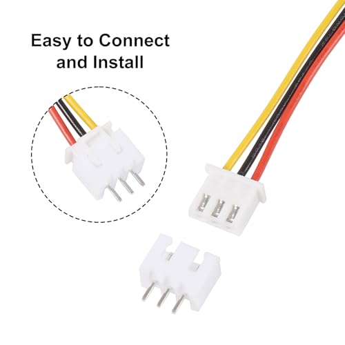 Alinan 20pcs JST-XH2.54mm 3 Pin Connector Kit, Included 10pcs Mini 3 Pin 26AWG Female Connector Plug with 200mm Cable Wire and 10pcs Micro 3Pin Male Connector Plug - color: 3Pin 26AWG 200mm Cable
