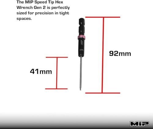 MIP .050 Standard RC Hex Bit 9200S – Hex Head Allen Wrench Drill Tools and Tool Bits for Screwdrivers, Electric Screwguns, and Power Drills For RC Cars - Made in USA - size: 1.27mm - Hex