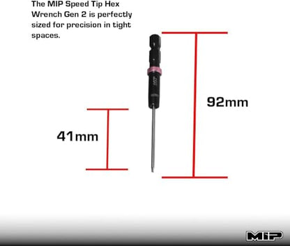 MIP .050 Standard RC Hex Bit 9200S – Hex Head Allen Wrench Drill Tools and Tool Bits for Screwdrivers, Electric Screwguns, and Power Drills For RC Cars - Made in USA - size: 1.27mm - Hex