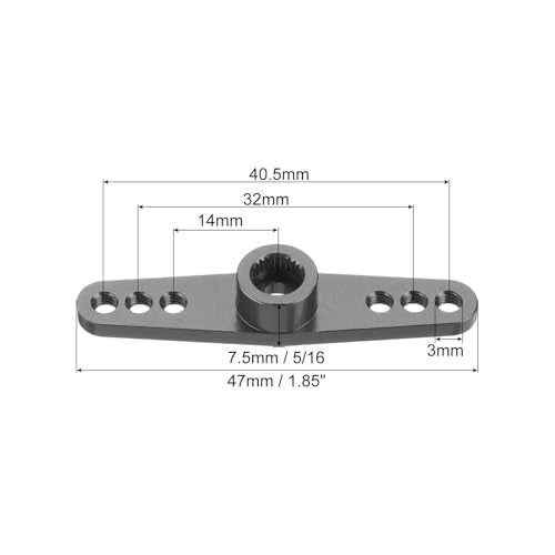 MECCANIXITY 5 Pcs Aluminum Servo Horn 25T 25 Teeth Servo Horn Steering Double Arms 47mm Length Titanium for DIY RC Car/Boat/Airplanes Boat Model - color: Titanium