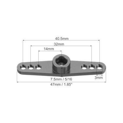 MECCANIXITY 5 Pcs Aluminum Servo Horn 25T 25 Teeth Servo Horn Steering Double Arms 47mm Length Titanium for DIY RC Car/Boat/Airplanes Boat Model - color: Titanium