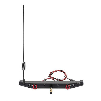GoolRC RC Car Metal Rear Bumper with 2 LED Light Antenna Tail Hook for TRX-4 RC4WD Axial SCX10 Car