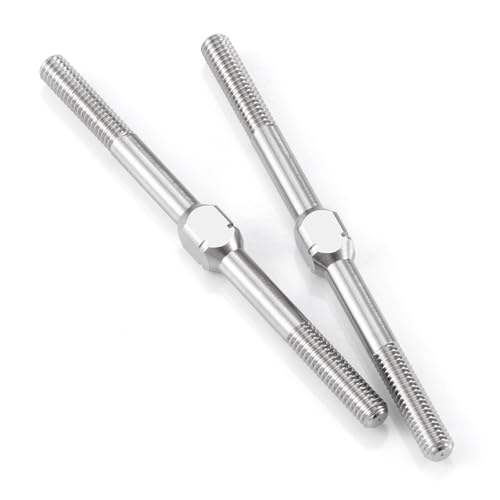 RCHUBAM 2PCS RC Turnbuckles Camber M3 Link Rod for 1/10 TRX-4 Slash 4X4 | 1 Pairs 14mm-50mm Suspension Rod,Alloy Steering Linkage Tie Rods - style: 48mm