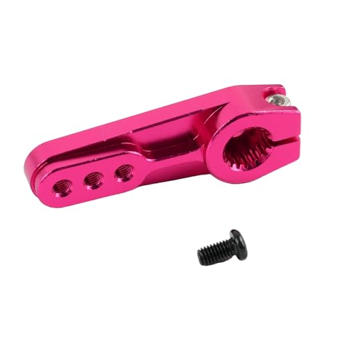 Aluminum Steering Servo Horn, Pink, 18T, 2 Pack, for 60KG 80KG 150KG Servo Motor, RC Car Truck Robot Boat Models, 3 Holes
