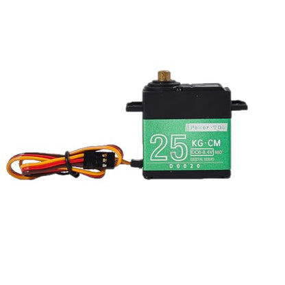 25KG RC Servo Motor Steering Servo Metal Gear Waterproof with 25T Servo Horn for RC Car Truck Boat Helicopter Model Parts, Control Angle 180° (Green-25kg) - color: Green-25kg