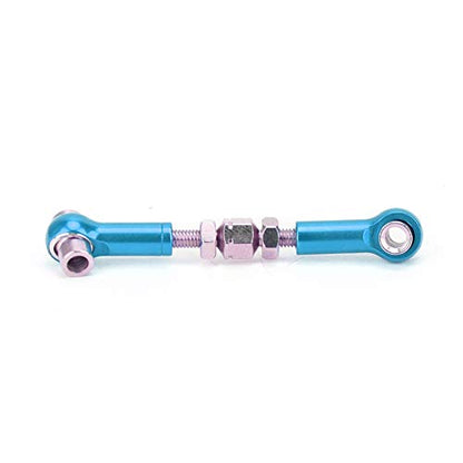 6 Pcs Adjustable Servo Links Tie Rod Set High Precision Aluminum Alloy RC Car Accessories for 1/10 1/12 Buggy Touring Drift Cars Red Purple Black Dark Blue Light Blue (Light Blue) - color: Light Blue