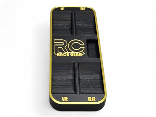 Tire Rack with Lug Nut Holder – Compatible with Losi NASCAR 1/12 Scale RC Car