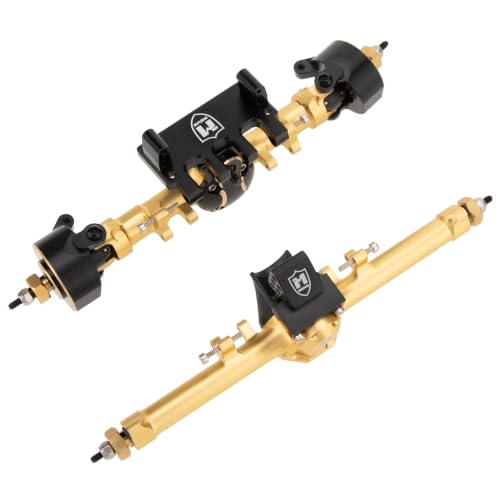 MEUS RACING SCX24 Metal V3 Isokinetic Axles +9MM with 3-Section CVD for Axial 1/24 SCX24 - color: Gold