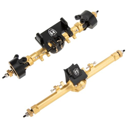MEUS RACING SCX24 Metal V3 Isokinetic Axles +9MM with 3-Section CVD for Axial 1/24 SCX24 - color: Gold