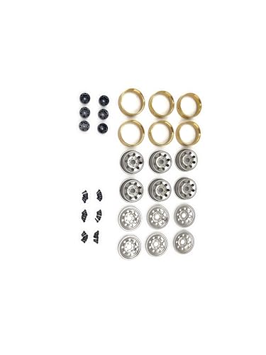 HobbyPlus 1.2 Steelie Bead Lock Wheel for ARKTOS 1/18 RC Rock Crawler 6WD Off-Road All Terrain RTR 6x6 RC Flatbed Truck - Remote Control Car, RC Crawler Upgrade Parts (Silver (240479)) - color: Silver (240479)