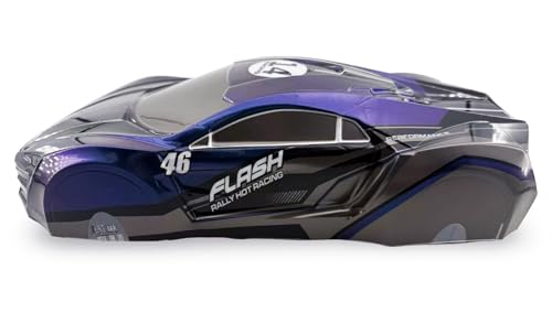 Outdoor 1/10 Scale RC Drift Touring Racing Car Body Shell – Lykan Hypercar-Style, Painted No-Cut, 260mm Wheelbase, Mulit-Color (Body Shell with Tail Wing) - color: Body Shell With Tail Wing