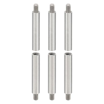 PATIKIL 6pcs M4 Standoffs, M4 35+6mm Spacer Standoffs Steel Threaded Standoffs Screws Kit 4mm ID 6mm OD Metric Male Female Thread Adapters for Circuit Board PCB RC Drones Motherboard, Silver - size: 35+6mm L