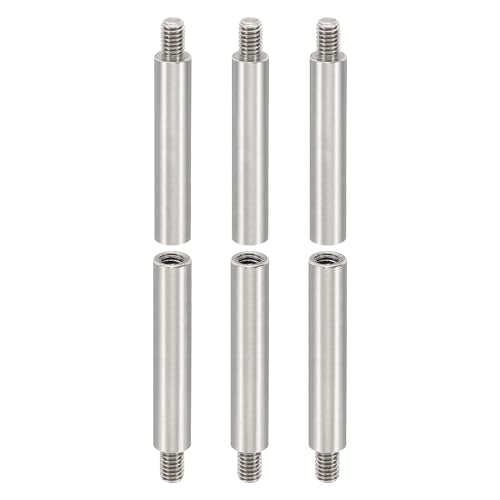 PATIKIL 6pcs M4 Standoffs, M4 35+6mm Spacer Standoffs Steel Threaded Standoffs Screws Kit 4mm ID 6mm OD Metric Male Female Thread Adapters for Circuit Board PCB RC Drones Motherboard, Silver - size: 35+6mm L