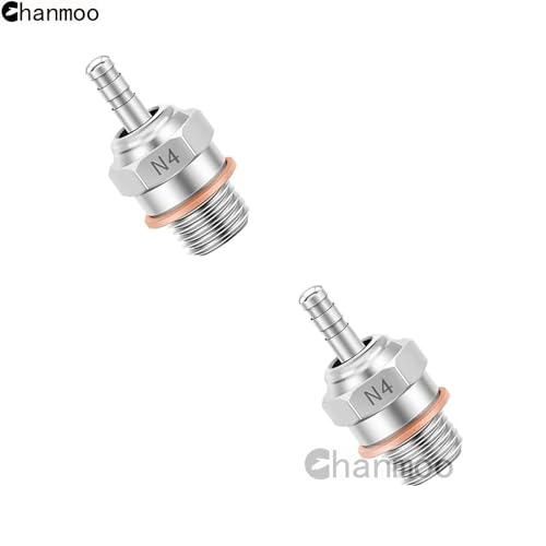 2PCS 70117H Hot Engine Glow Plugs No.3 N3 N4#3#4 Spark Nitro Engine Parts Replace OS for Traxxas Losi HPI Redcat HSP Himoto RC Car Truck Buggy (N4) - size: N4 2PCS