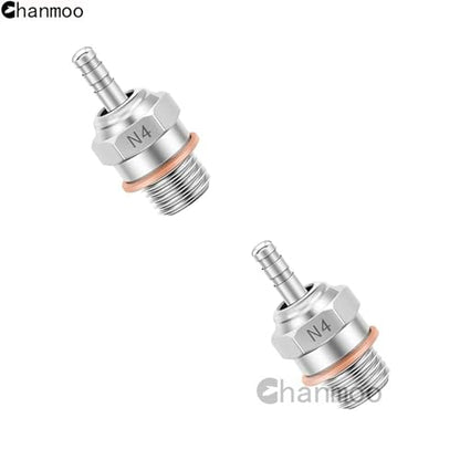2PCS 70117H Hot Engine Glow Plugs No.3 N3 N4#3#4 Spark Nitro Engine Parts Replace OS for Traxxas Losi HPI Redcat HSP Himoto RC Car Truck Buggy (N4) - size: N4 2PCS