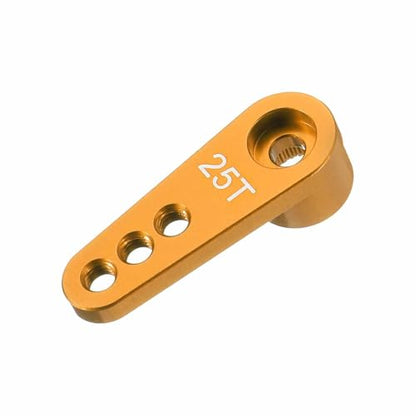 MECCANIXITY Metal 25T 25 Teeth Steering Servo Single Arm Horn Gold for DIY RC Car/Boat/Airplane Boat Accessories - color: Gold