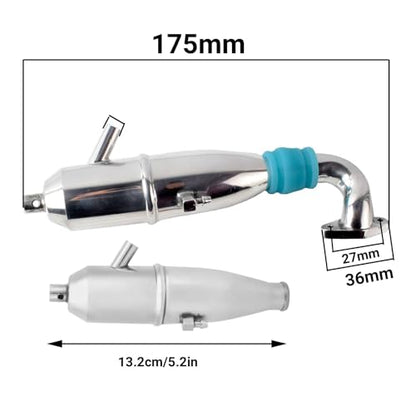 RC Car Exhaust Pipe,Aluminum Side Exhaust Pipe for 1/10 HSP RC Buggy Car Parts Truck Engine Parts for Cars, Sedans Nitro Truck Engine Parts