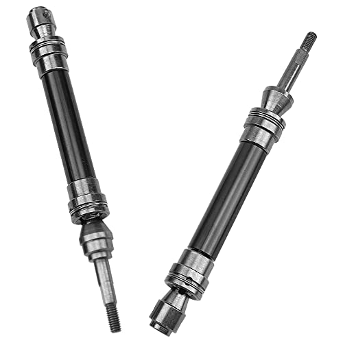 Front & Rear Universal Drive Shaft CVD w/Wheel Hex Hub Compatible with 1/10 Traxxas Slash VXL 4x4 /Stampede VXL 4X4/Hoss VXL 4X4 RC Car Upgrade Part (Black) - color: Black