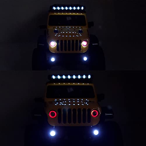 RC-Hub Front Light Lamp LED Headlight Set for 1/24 Axial SCX24 AXI90081 AXI00002 RC Crawler (Red+White) - color: Red / White