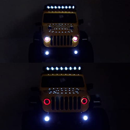 RC-Hub Front Light Lamp LED Headlight Set for 1/24 Axial SCX24 AXI90081 AXI00002 RC Crawler (Red+White) - color: Red / White