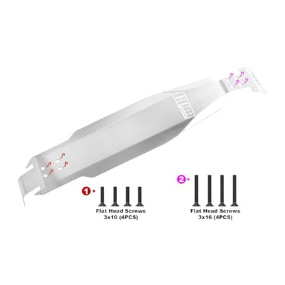 Stainless Steel Integrated Chassis Skid Kit for Tamiya 58719 1/10 RC BBX BB-01 Chassis Upgrades