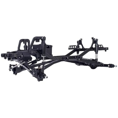 Twin I-Beam 2WD Pre-Runner CNC Aluminum Chassis Kit for 1/10 RC Crawler Axial SCX10 I II III Pro TRX4 Capra Upgrades (Black) - color: Black