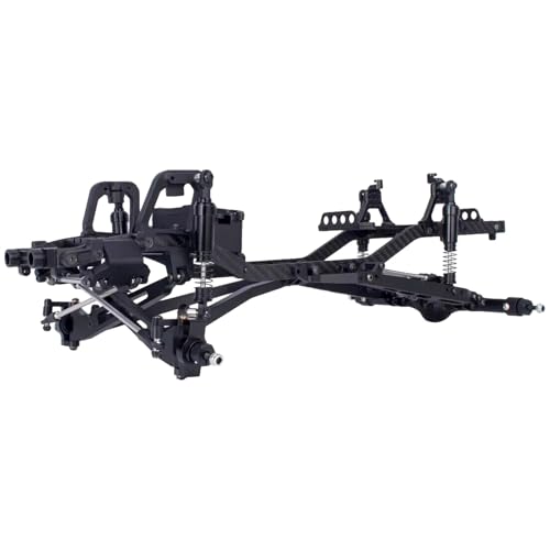 Twin I-Beam 2WD Pre-Runner CNC Aluminum Chassis Kit for 1/10 RC Crawler Axial SCX10 I II III Pro TRX4 Capra Upgrades (Black) - color: Black