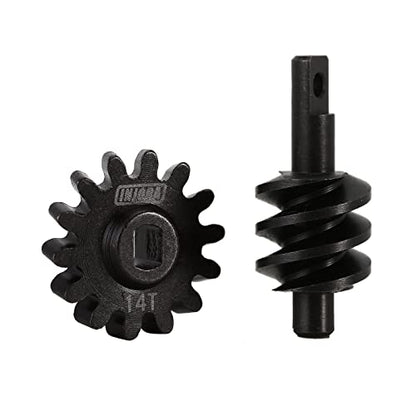 INJORA Overdrive Differential Axle Steel Gears 14T Worm Gears Upgrade Parts for AX24 SCX24 C10 JLU Gladiator Bronco Deadbolt Axial 1/24 RC Crawler Car - size: 14T