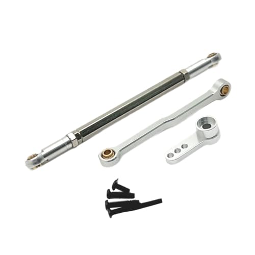 Servo Link Rod Metal Steering Rod High Strength RC Car Push Rods Linkage Rod End for 1:12 99S MN78 Trucks DIY, Silver - color: Silver