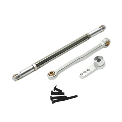 Servo Link Rod Metal Steering Rod High Strength RC Car Push Rods Linkage Rod End for 1:12 99S MN78 Trucks DIY, Silver - color: Silver