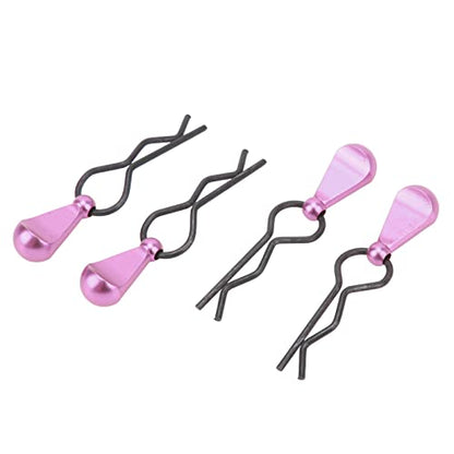 RC Body Clips R Pins Metal RC Car Body Clips Stainless Steel R , Aluminium Alloy Pull Tabs Car Assembly for 1/10 (Purple) - color: Purple
