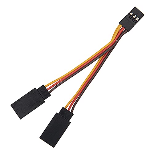 JR Style Servo Splitter Cable, 2.75" Servo 1 Male to 2 Female JR Y Harness Y Cable Extension Wire & 4Leds LED Light Headlights Taillight Kit Accessories