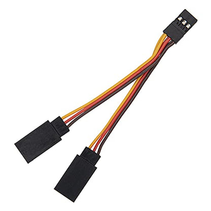 JR Style Servo Splitter Cable, 2.75" Servo 1 Male to 2 Female JR Y Harness Y Cable Extension Wire & 4Leds LED Light Headlights Taillight Kit Accessories