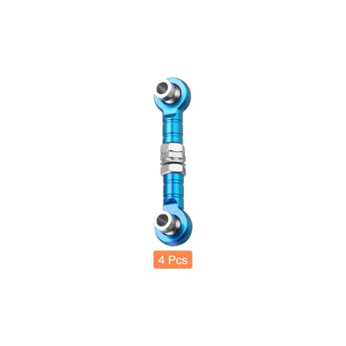 MECCANIXITY 4pcs Steering Servo Turnbuckle Rod RC Aluminum Alloy Linkages for HSP 1/10 94123 On-Road RC Car(Blue) - color: Blue, size: 32mm