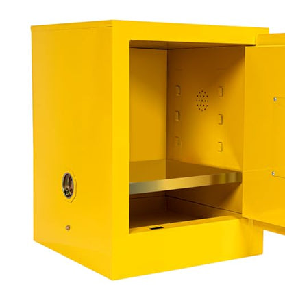 22" x 18" x 18" Hazardous Storage Cabinets/Safety Cabinet, Flammable Liquid Dangerous Items Cold Rolled Steel Cabinet Storage for Industrial Home (12 Gal-Yellow)