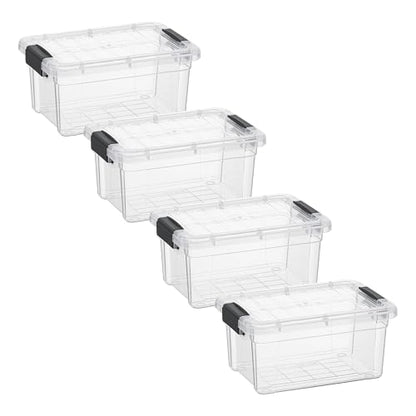 Superio Clear Storage Bins with Lids, Stackable Storage Box with Latches and Handles, Extra Small, 4 Pack 1.75 Quart - size: 1.85 Qt, style: 4 Pack