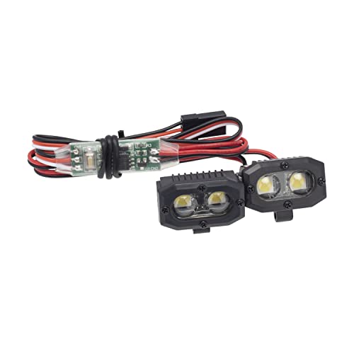 DKKY RC Car Lights LED Spotlights 1/10 Scale RC Crawler Accessories for Axial SCX10 90046 Traxxas TRX4 TRX6 Wraith RR10 MST Redcat Gen8 (2 Dual Lights w/Controller) - style: 2 Dual Lights w/Controller