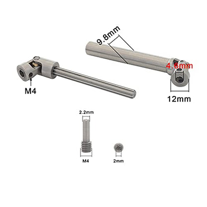 2Pcs Stainless Steel Drive Shafts 112-165mm for 1/10 RC Crawler | 4.4inch-6.47inch,Copper joint,Sturdy,Silver - size: 112mm-165mm