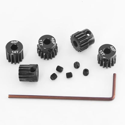 OGRC 48P Pinion Gears 13T 14T 15T 16T 17T 3.175mm (1/8-Inch) Motor Gears | Steel Hardened, 0.53M, for Traxxas Arrma HSP HPI AXIAL Tamiya Losi 1/10 RC Car