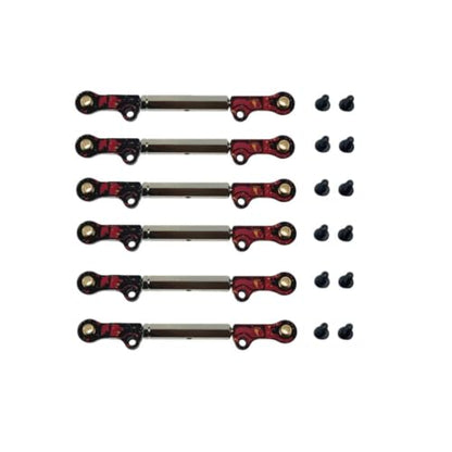 kowaku 6 Pieces Adjustable Turnbuckles with Rod Ends Anodized Adjustable Turnbuckles Turnbuckle Linkage Kit for Hobbyists, Chassis Tuning, Camouflage Red - color: Camouflage Red