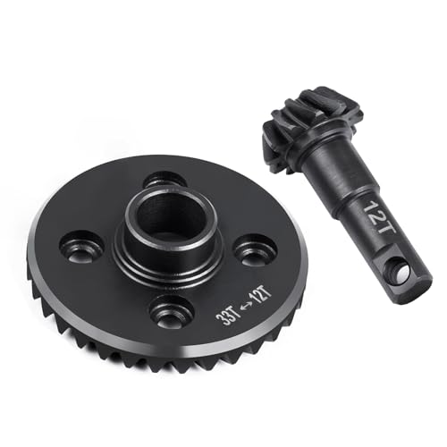 LSG TRX4 Diff Gears 12T 33T Bevel Overdrive Gear for 1/10 RC Crawler TRX6 | Underdrive Differential Gears Ring Pinion Set RC Car Upgrade Parts, 10T-35T, 11T-34T, 12T-33T