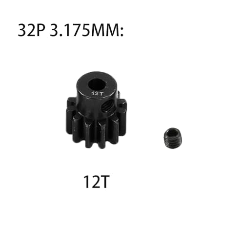 Metal Steel 3.175mm Shaft 32P Pinion Gear Set 10T 11T 12T 13T 14T Compatible with 1/10 Crawler Truck Traxxas Arrma HSP HPI AXIAL Tamiya LOSI RC Car Upgraded Parts (10T 11T 12T 13T 14T) - size: 10T 11T 12T 13T 14T