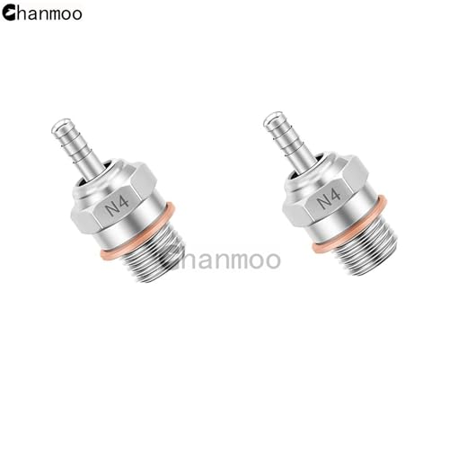 2PCS 70117H Hot Engine Glow Plugs No.3 N3 N4#3#4 Spark Nitro Engine Parts Replace OS for Traxxas Losi HPI Redcat HSP Himoto RC Car Truck Buggy (N4) - size: N4 2PCS