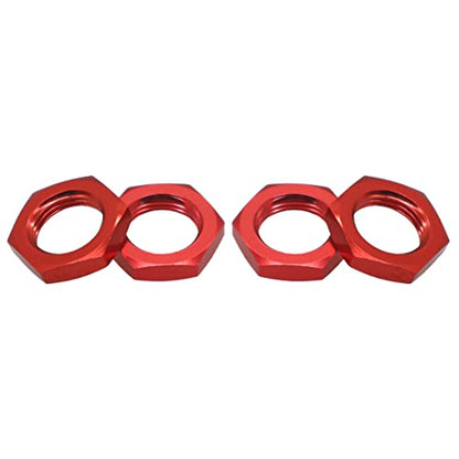 Aluminum 17mm Wheel Nut Thread 1.0mm for 1/7 1/8 RC Model Car ARRMA 6s HSP Redcat Himoto Monster Trucks Off Road Buggy Upgraded Parts 16 pcs/Set (Red) - color: red